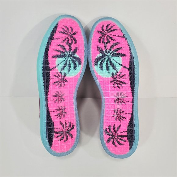 Puma Green and Pink Clyde South Beach Palm Tree Sneakers Men’s Size 11 - Picture 14 of 16